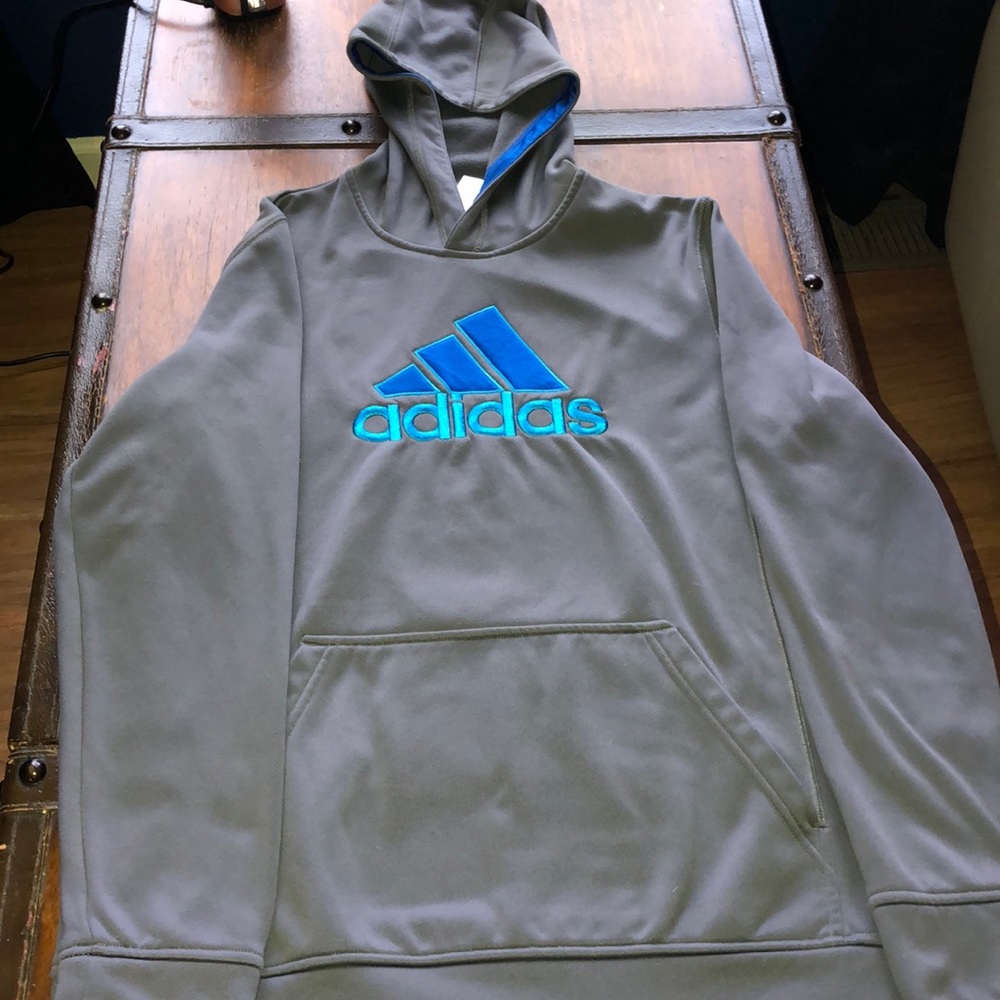 Grey+Blue Adidas Hoodie🔵⚪️